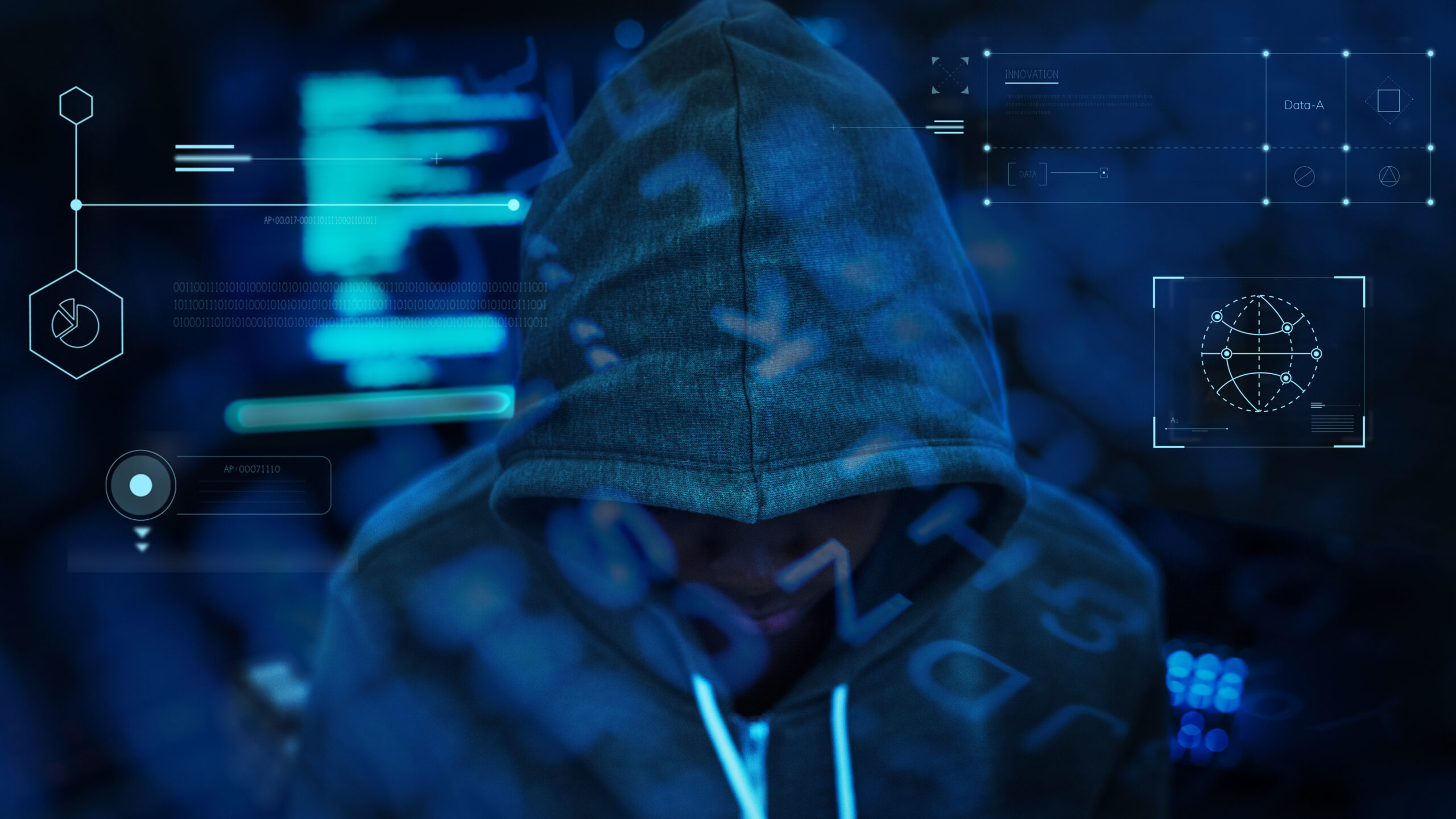 Hacker with their hood up