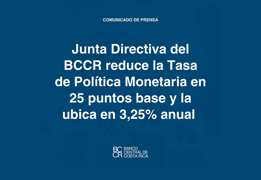 Banco Central reduce la tasa de política monetaria y la ubica en 3,25% ...